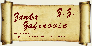 Žanka Zafirović vizit kartica